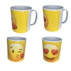 Canecas Personalizadas Com Emoji Casal Presente Plástico Kit