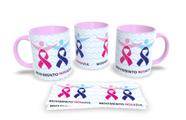 Canecas Rosa de Porcelana Personalizadas Outubro Azul