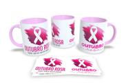 Canecas Rosa de Porcelana Personalizadas Outubro Rosa