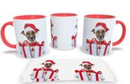 Canecas Vermelhas de Porcelana Personalizadas Natal Animal