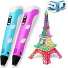 Caneta 3d Impressão Infantil Completa Criança Criativa Azul Refil USB