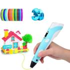 Caneta 3d Infantil Impressora Completa Azul Infantil USB Criativo - LIPPIN