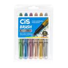 Caneta Brush Pen Metallic 6 Cores Metalicas Cis