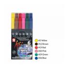 Caneta Brush Pen Sakura Koi Cores Básicas 06 Cores