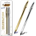 Caneta Cristal Celebration Blister C 2Un Prata E Dourada Bic