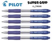 Caneta Esferográfica Azul Pilot Super Grip 0,7 Kit com 6