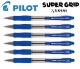 Caneta Esferográfica Azul Pilot Super Grip 1.6 Kit com 6