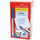 Caneta esferografica triangular trilux 1.0mm azul / 50un / faber