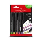 Caneta Fine Pen Supersoft Neon 1.0 Kit Com 5 Unidades Faber Castell - Faber-Castell