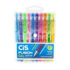 Caneta Gel Fusion Cis 6 Neon + 4 Pastel 1.0Mm