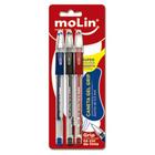 Caneta gel grip kit c/ 3 - Molin