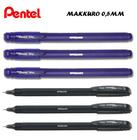 Caneta Gel Pentel Energel Makkuro 0.5 Azul e Preta com 6 pçs