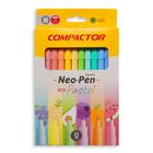 Caneta Hidrocor 12 Cores Pastel Neo Pen Compactor