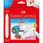 Caneta Hidrografica 10 cores Ponta Duo DUO150610 Faber Castell