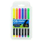 Caneta Hidrográfica Brush Pen 6 Cores Neon Aquarelável Lettering - Cis