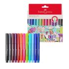 Caneta Hidrografica Fine Pen 0.4mm Faber Castell 12 Cores