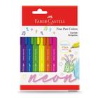 Caneta hidrográfica Fine Pen Neon 0.4mm com 6 unidades FPB/ES6NEZF - Faber-Castell