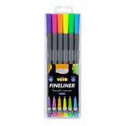 Caneta Hidrográfica Fineliner BRW Neon 0.4mm com 6 Cores