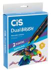 Caneta Marcador Cis Dual Brush Aquarelável 36 Cores