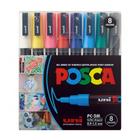 Caneta Marcador Posca PC-3M 0.9-1.3mm - Estojo Com 8 Cores