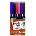 Caneta Pincel Brush Newpen Cores Básicas 6 Cores