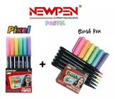 Caneta Pincel Brush Pastel + Pixel Fineliner Pastel Newpen