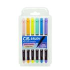 Caneta Pincel Brush Pen Cis 6 Cores Pastel (Marcador Artístico)
