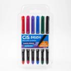 Caneta Pincel Brush Pen CiS Aquarelável 6 Cores Básicas (Marcador Artístico)