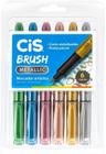 Caneta Pincel Brush Pen Metallic 6 cores (Marcador Artístico) - Cis