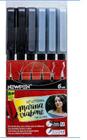 Caneta Pincel Brush Pen Tons De Cinza 6 Cores