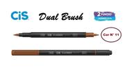 Caneta Pincel Cis Dual Brush Pen Aquarelável 11 Marrom Terra