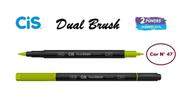 Caneta Pincel Cis Dual Brush Pen Aquarelável 47 Verde Neon