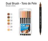 Caneta Pincel Dual Brush Pen C/6 Cores Tons de Pele Cis