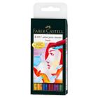 Caneta Pitt Artist Faber Castell Brush 6 Cores Tons Básicos - FABER CASTELL LINHA VERDE