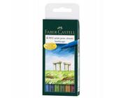 Caneta Ponta Pincel Nanquim C/ 6 Tons Paisagem Faber Castell