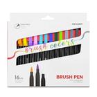 CANETA PONTA PINCEL NEWPEN 15 CORES 1 BLENDER PONTA 2-4mm