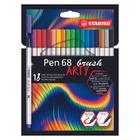 Caneta Stabilo Pen 68 Brush Arty Hidrográfica Com 18 cores