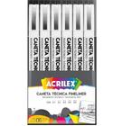 Caneta tecnica fineliner acrilex 6 unidades pontilhismo