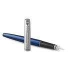 Caneta-tinteiro Parker Jotter, corpo de metal azul royal, ponta média, tinta azul, inclui caixa de presente