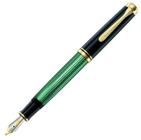 Caneta Tinteiro Pelikan Souveran M600 Black Green Ouro 14K