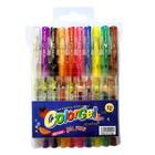 Canetas Coloridas Gel Neon Glitter Estojo Kit 10 Cores