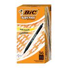 Canetas esferográficas BIC Soft Feel Black retráteis de 1,0 mm, pacote com 36