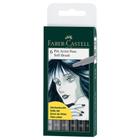 Canetas Pitt Brush Ponta Sb Faber-castell - Estojo com 6 Tons de Cinza - Ref 167806