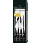 Canetas Pitt Faber-Castell Preta - Estojo com 4 Canetas com as Pontas B-SB-SC-1.5 - Ref 167139 - FABER CASTELL