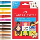 Canetinha faber castell 12 cores caras e cores