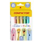 Canetinha Hidrográfica Color Pastel - 6 Cores - Compactor