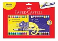 Canetinha Hidrográfica Faber Castell Bicolor 24/48 Cores