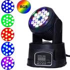 Canhão Moving Head Potência 80W Cabeça Giratória 18 Leds Rgb Strobo LK294