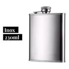 Cantil Bolso Aço Inox 230Ml Bebida Porta Whisky Garrafinha