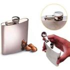 Cantil Bolso Aço Inox 230Ml Bebida Porta Whisky Garrafinha